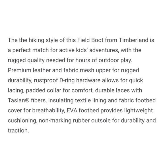 Boy’s Timberland Field Boots Wheat Nubuck