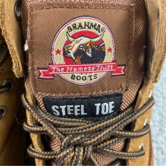 Brahma Bravo‎ Waterproof Steel Toe Work Boots Mens 8.5 Suede Genuine Leather