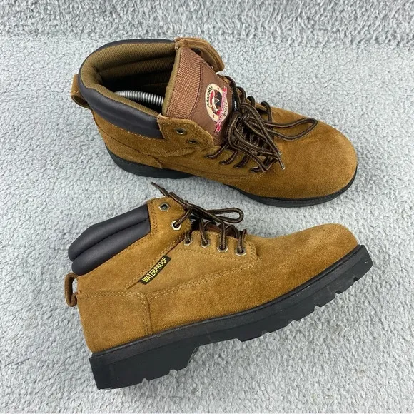 Brahma Bravo‎ Waterproof Steel Toe Work Boots Mens 8.5 Suede Genuine Leather