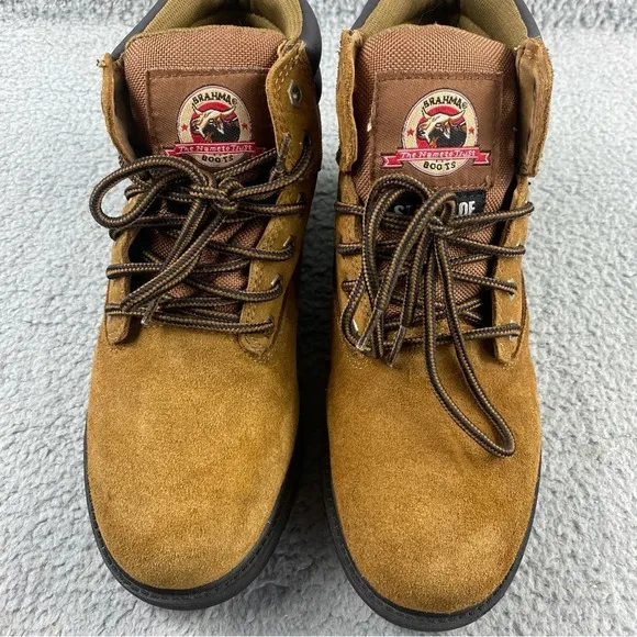 Brahma Bravo‎ Waterproof Steel Toe Work Boots Mens 8.5 Suede Genuine Leather