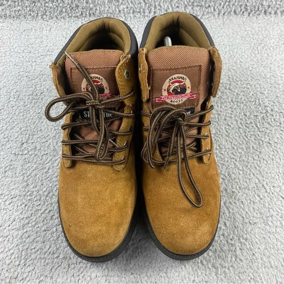 Brahma Bravo‎ Waterproof Steel Toe Work Boots Mens 8.5 Suede Genuine Leather