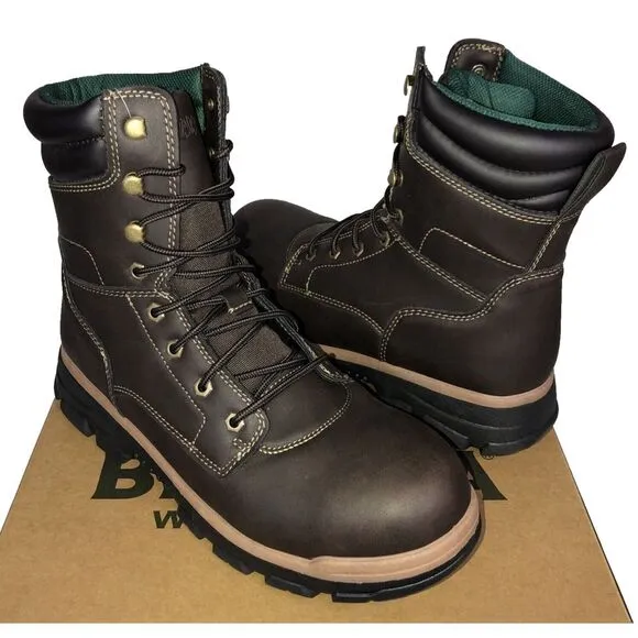 Brahma Men's Koa Brown 8&quot; Steel Toe Work Boots Size 8.5 New In The Box