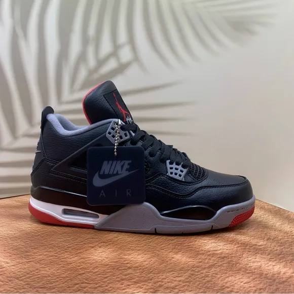 Bred-2024 Air Jordan Men’s Black and Red Sneakers Size 10