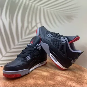 Bred-2024 Air Jordan Men’s Black and Red Sneakers Size 10