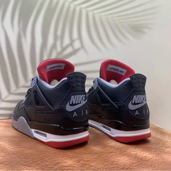 Bred-2024 Air Jordan Men’s Black and Red Sneakers Size 10