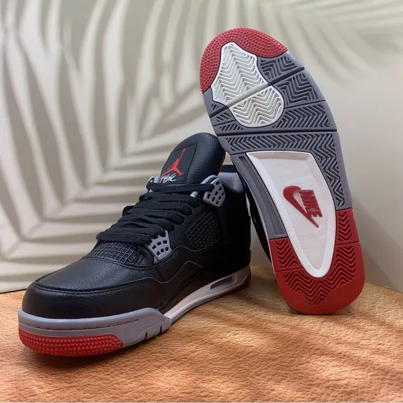 Bred-2024 Air Jordan Men’s Black and Red Sneakers Size 10