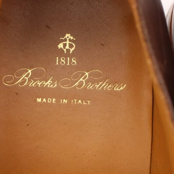 Brooks Brothers 1818 Men's Size 10.5 Brown Brown Leather Oxford Plain Toe Shoes