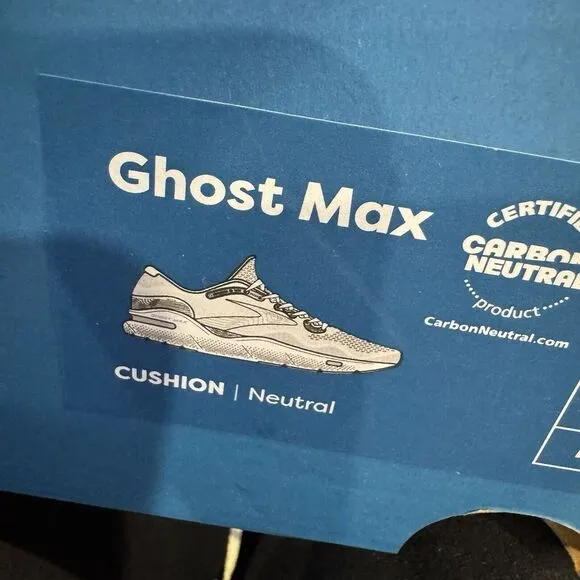 Brooks Ghost Max Size 10.5 D Support Running Shoes White Mens Training Jogging