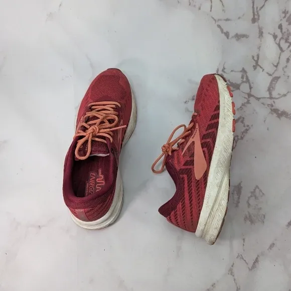 Brooks Launch 6 Womens 8.5 Red Pink Energize Neutral Shoes Sneaker Hiking