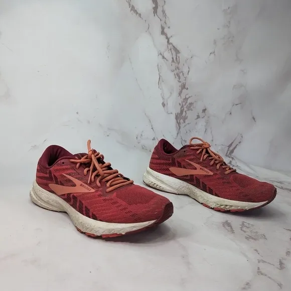 Brooks Launch 6 Womens 8.5 Red Pink Energize Neutral Shoes Sneaker Hiking