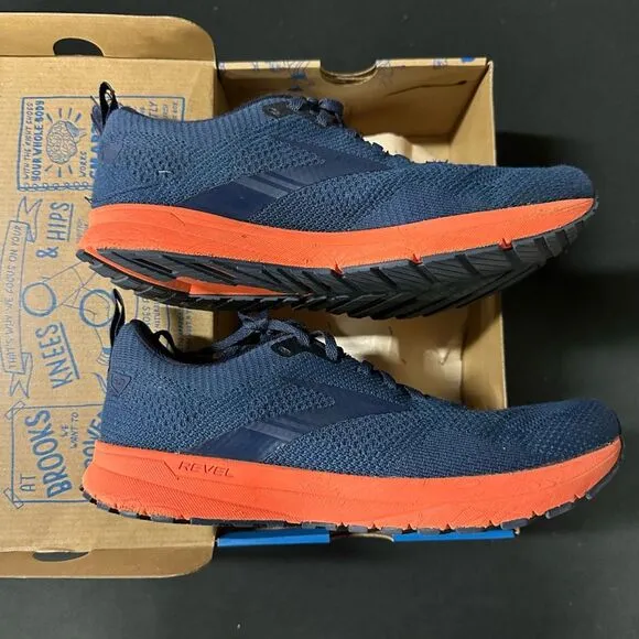 Brooks Revel 5 Training Shoes Sneakers Titan Peacoat Flame 8