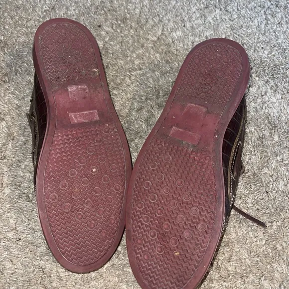 Brown Leather Boat Shoes with Textured Finish
