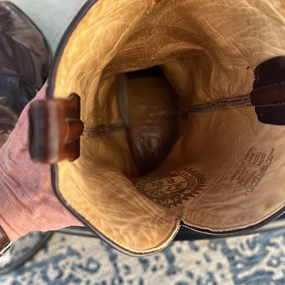 Brown ostrich leg boots from Cuadra