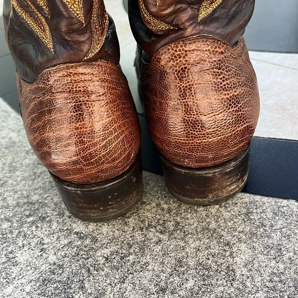 Brown ostrich leg boots from Cuadra