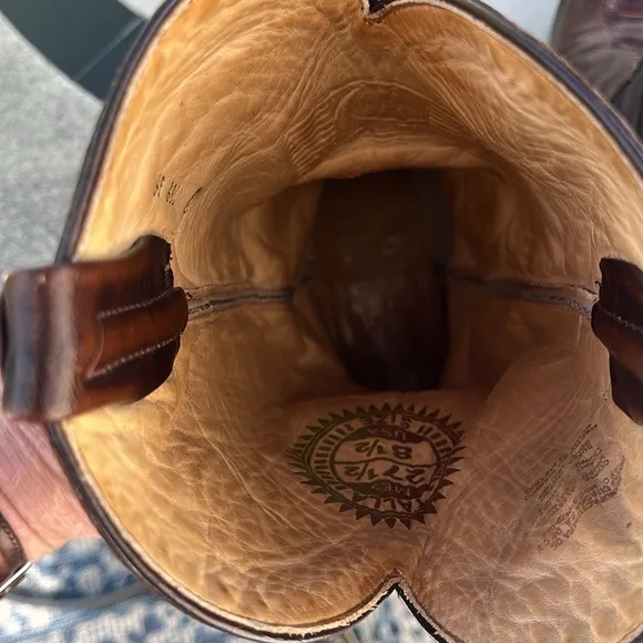 Brown ostrich leg boots from Cuadra