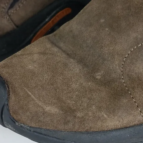 brown suede leather slip on shoes ladies size 7