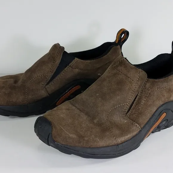 brown suede leather slip on shoes ladies size 7