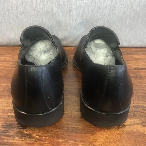 Bruno Magli Raging Loafer Mens Size 7 M Slip On Black Leather Shoes Italy