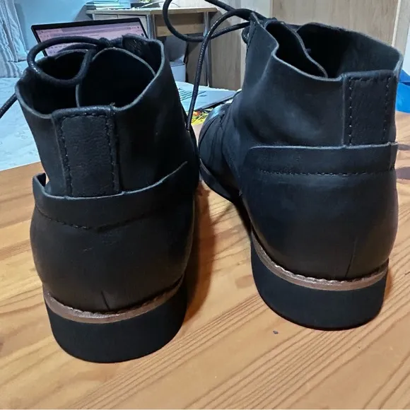 Buks by Walk-over Men’s Oiled Leather Chukka Ankle Boots Black Lace Ups Sz 10.5