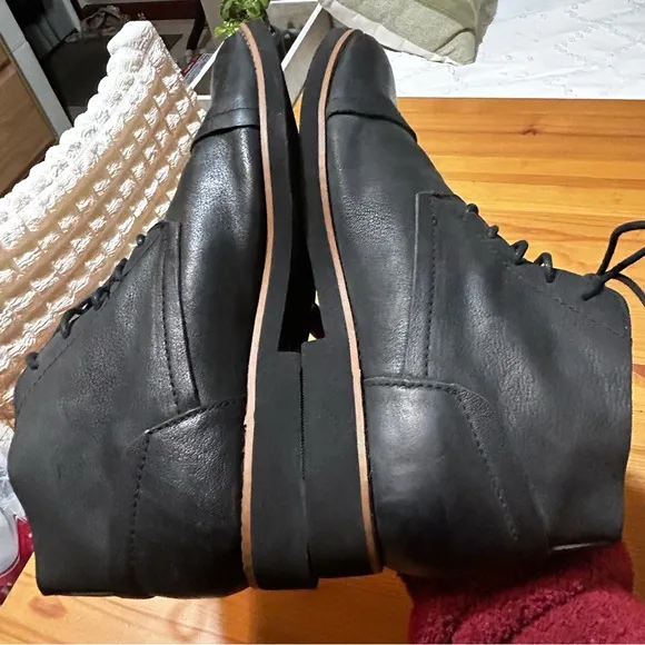 Buks by Walk-over Men’s Oiled Leather Chukka Ankle Boots Black Lace Ups Sz 10.5
