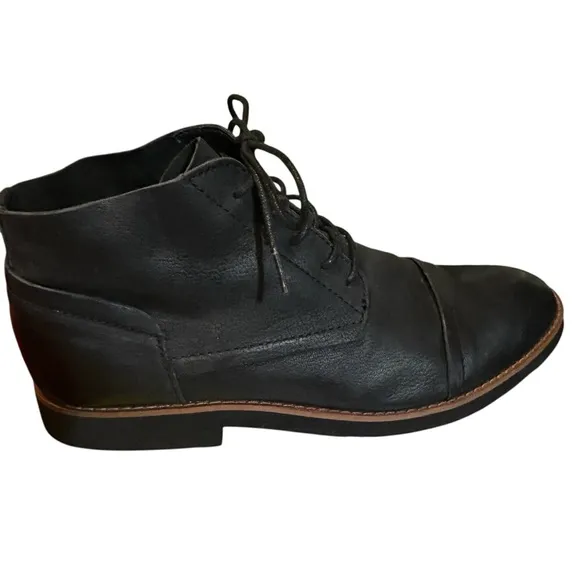 Buks by Walk-over Men’s Oiled Leather Chukka Ankle Boots Black Lace Ups Sz 10.5