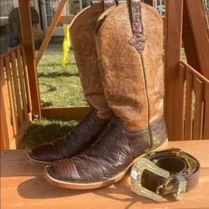Bundle of Men’s Boots and Belt