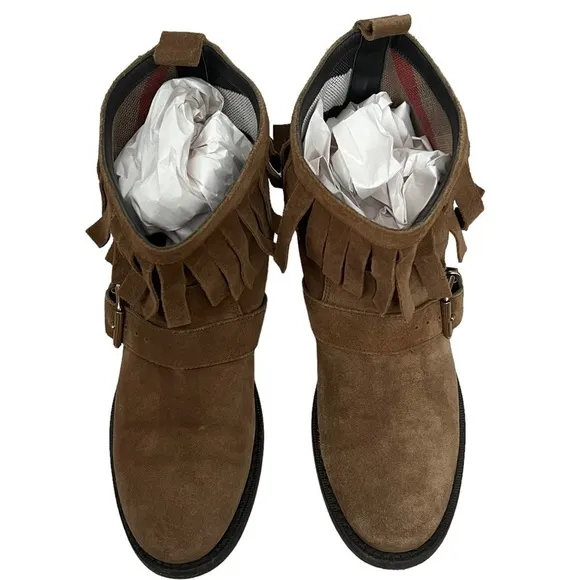 Burberry Women’s Brown Suede Fringe boots Size (39) US 9