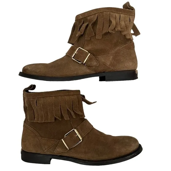 Burberry Women’s Brown Suede Fringe boots Size (39) US 9