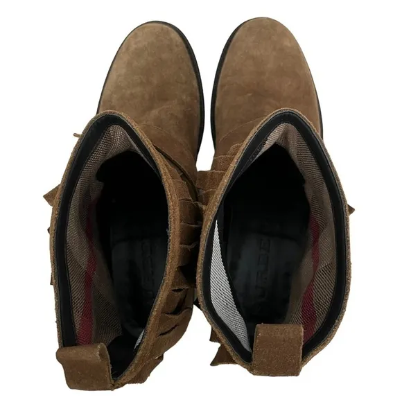 Burberry Women’s Brown Suede Fringe boots Size (39) US 9