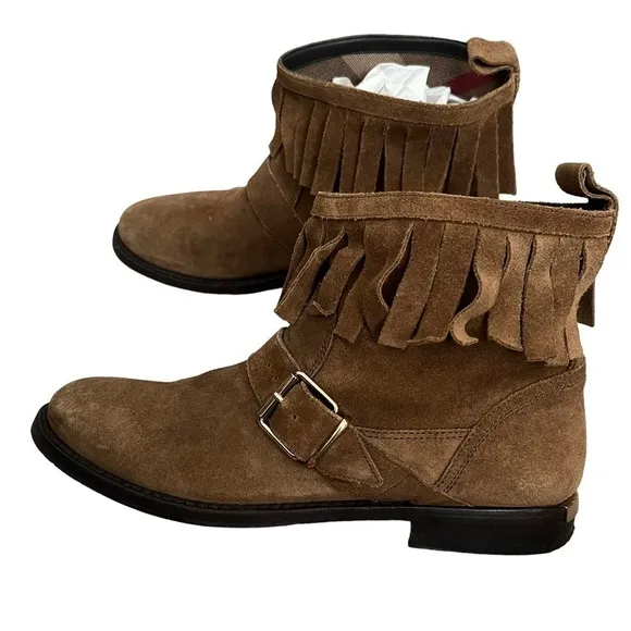 Burberry Women’s Brown Suede Fringe boots Size (39) US 9