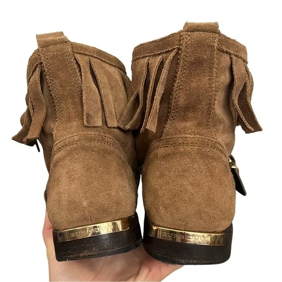 Burberry Women’s Brown Suede Fringe boots Size (39) US 9