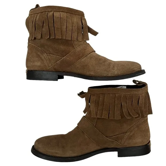 Burberry Women’s Brown Suede Fringe boots Size (39) US 9