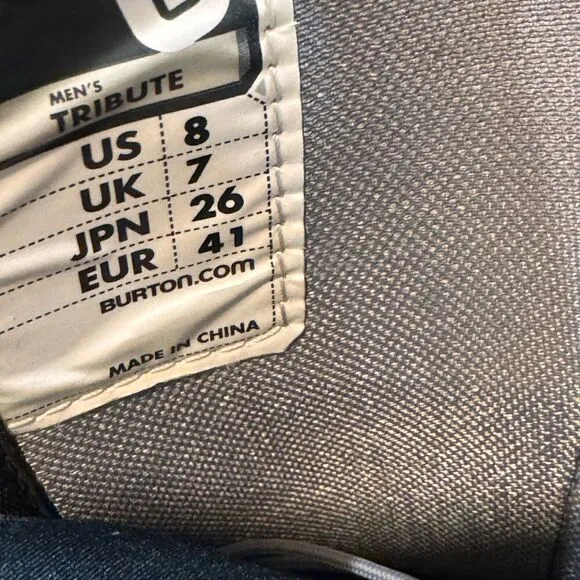 Burton Tribute Black Snowboard Boots Size 8