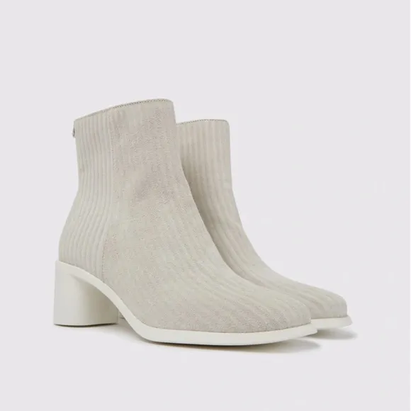 Camper Meda White Ankle Boots for Women
