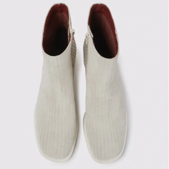 Camper Meda White Ankle Boots for Women