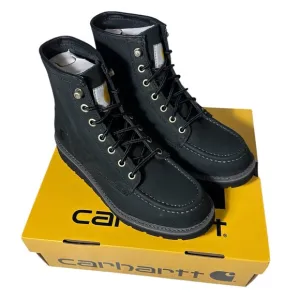 Carhartt 6” moc toe wedge boots black leather women’s size 8 NEW
