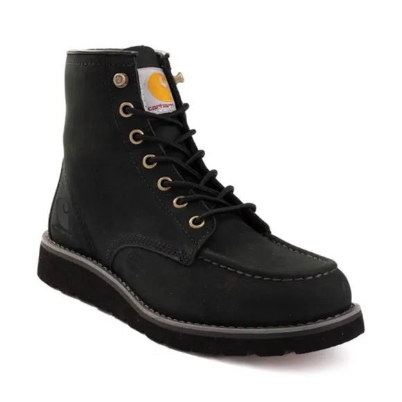 Carhartt 6” moc toe wedge boots black leather women’s size 8 NEW