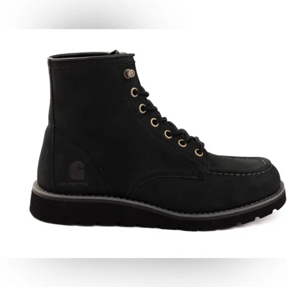 Carhartt 6” moc toe wedge boots black leather women’s size 8 NEW