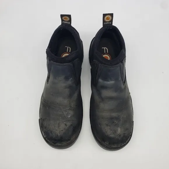 Carhartt Shoes Men 9.5 Force Pull on Waterproof Steel Toe Black Safe Boots