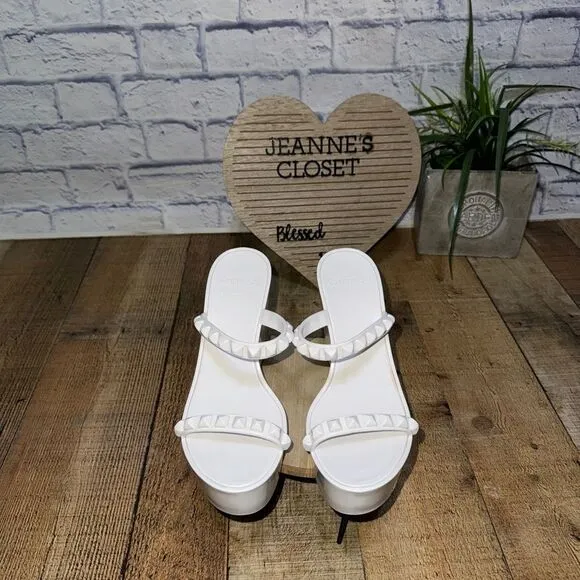 Carmen Sol Tonino mid wedge jelly Rubber Studded Accents SandalsWomen's Size 7