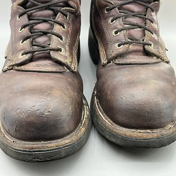 Carolina 8&quot; Steel Toe Boots Men's Size 11 B Brown Leather Waterproof High Shoes