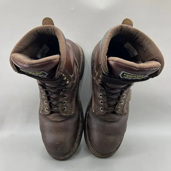 Carolina 8&quot; Steel Toe Boots Men's Size 11 B Brown Leather Waterproof High Shoes