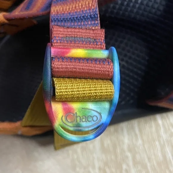 Chaco Classic Colorful Unique Strap Tie Dye Orange Blue Men’s 10 Outdoor Shoes