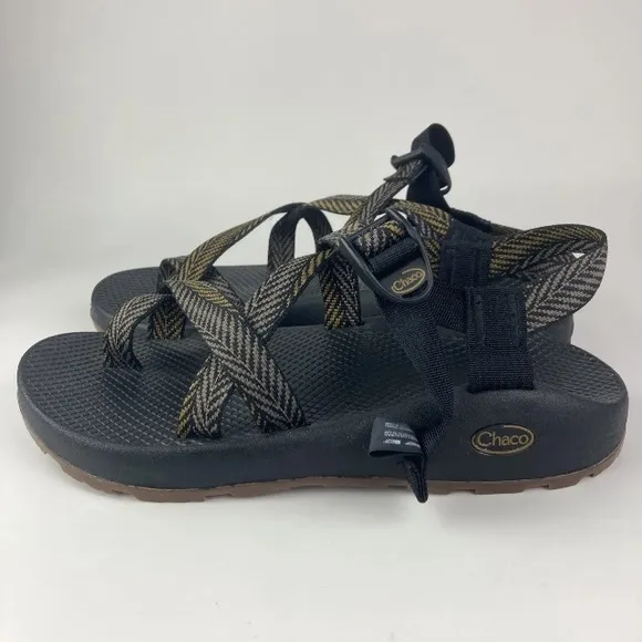 Chaco Sandals Mens 10 Z2 brown black Jacquard hiking shoes JCH108395toe loop