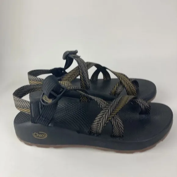 Chaco Sandals Mens 10 Z2 brown black Jacquard hiking shoes JCH108395toe loop