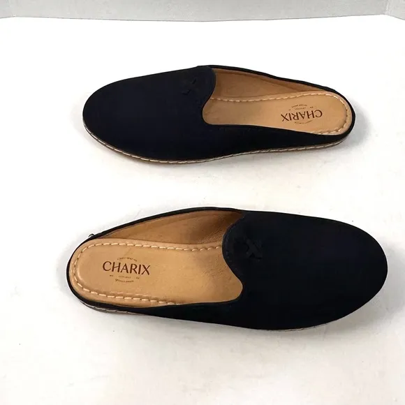 Charix Navy‎ Suede Nubuck Mule Shoes Sz 13-13.5