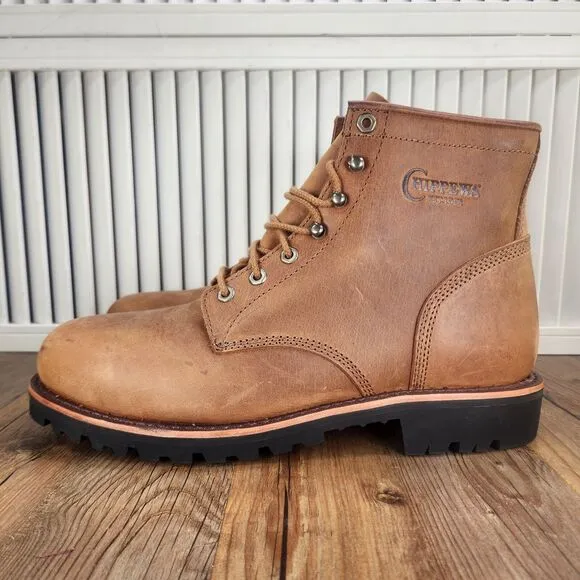 Chippewa Classic 2.0 6&quot; Plain Boots Mens 13D Brown Leather Steel Toe Work MC2069
