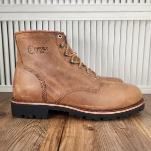 Chippewa Classic 2.0 6&quot; Plain Boots Mens 13D Brown Leather Steel Toe Work MC2069