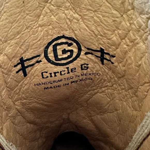 Circle G By Corral Women’s Black Crackle / Bone Embroidery Western Boots 6.5