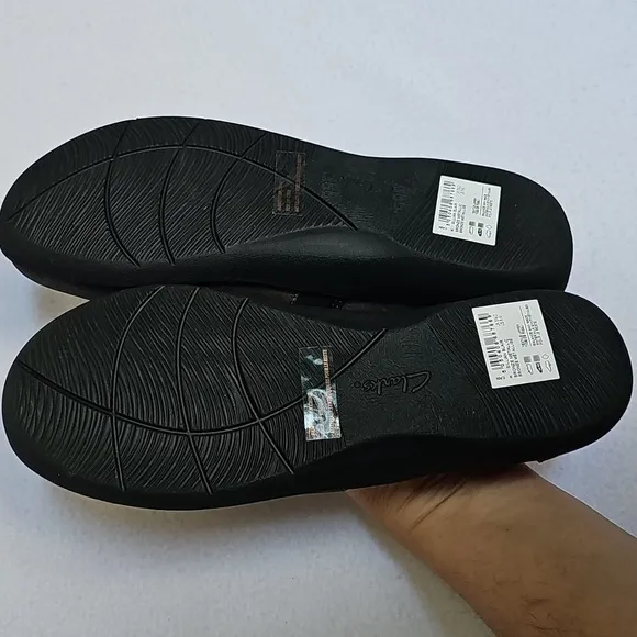 Clarks Cloud Steppers Sillian Blair Slip On Shoes 8M Metallic Brown/ Black Flats